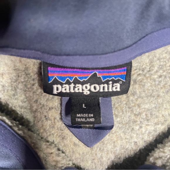 Patagonia Better Sweater Mens Lg Bleached Stone/Dolomite Blue 1/4 Zip - Picture 3 of 7